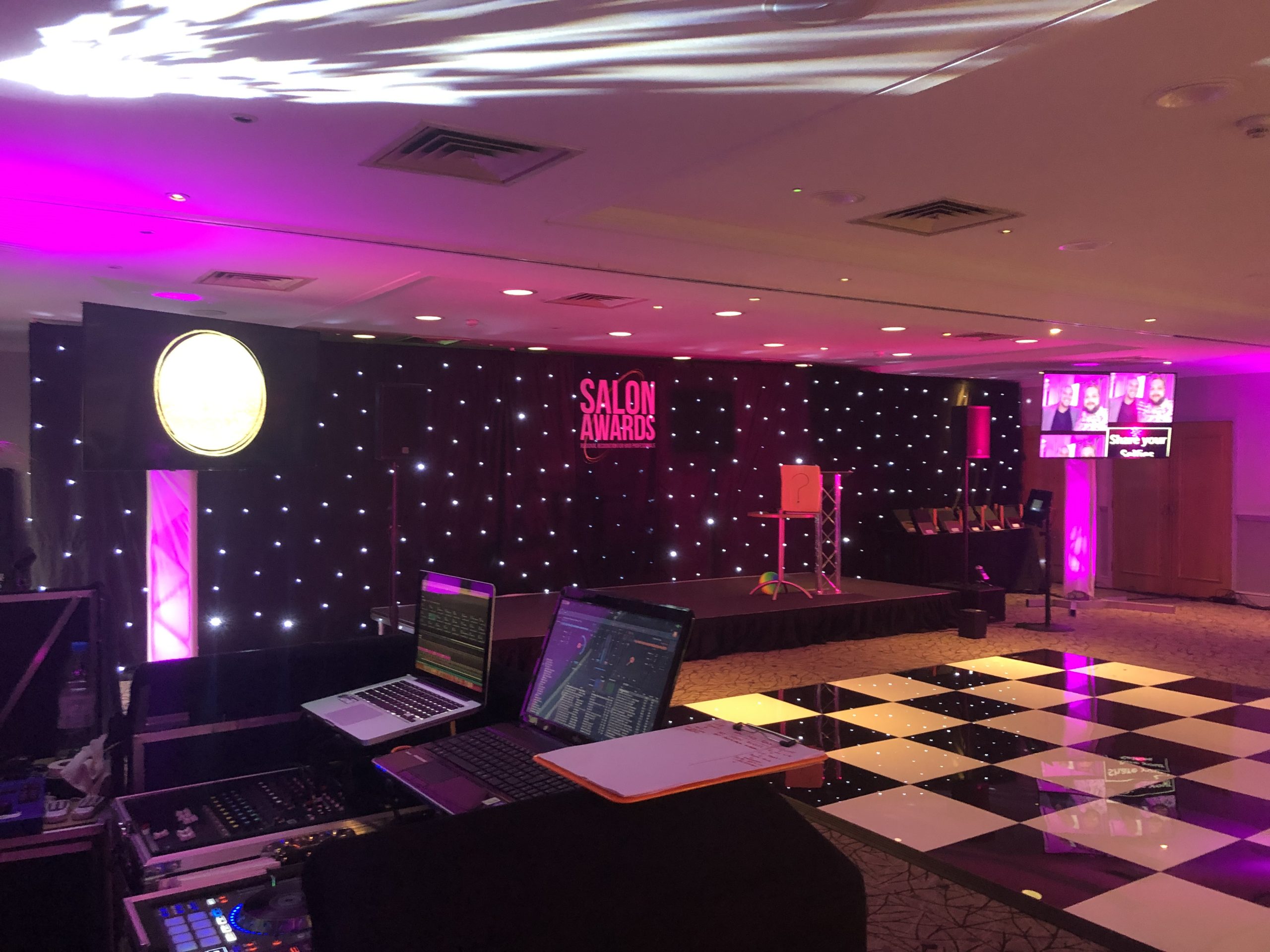 Event Production setup for Salon Awards 2019 at Hilton Hotel, Cobham, Surrey